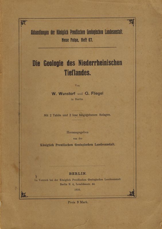 Wunstorf,Wilhelm und Gotthard Fliegel  Die Geologie des Niederrheinischen Tieflandes 