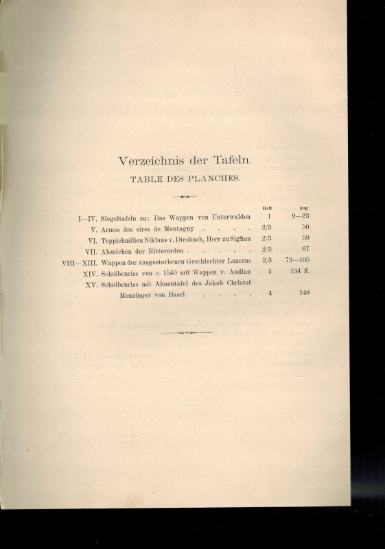Societe Suisse D'Heraldique  Archives Heraldiques Suisses XIX. Jahrgang 1905 Heft 1 bis 4 