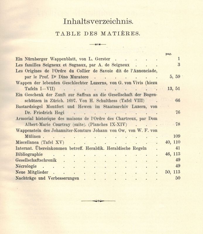 Societe Suisse D'Heraldique  Archives Heraldiques Suisses XXIII. Jahrgang 1909 Heft 1/2 bis 3/4 