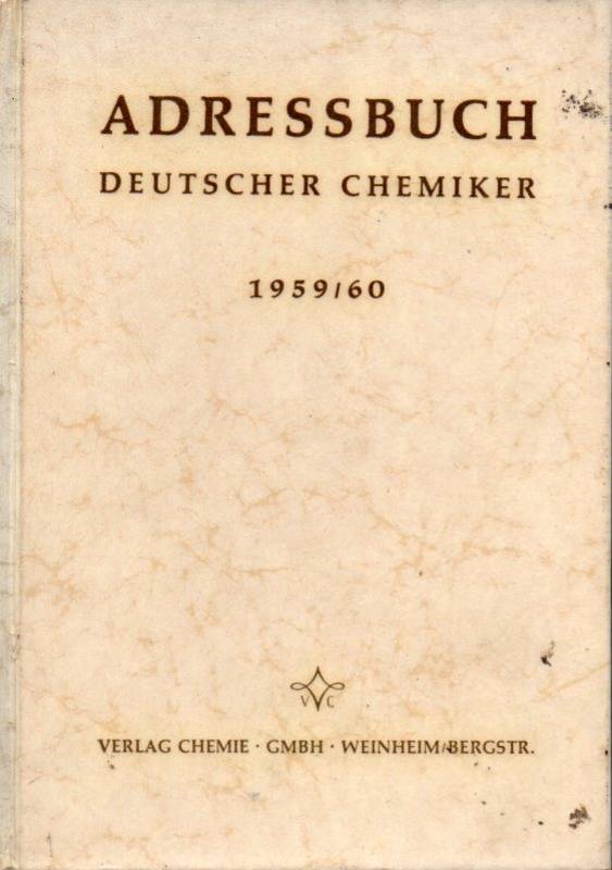 Adressbuch Deutscher Chemiker  1959/60 