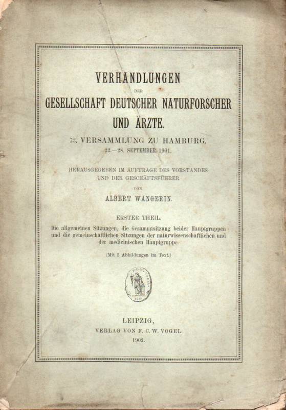 Wangerin,Albert  Verhandlungen der Gesellschaft Deutscher Naturforscher und Ärzte 