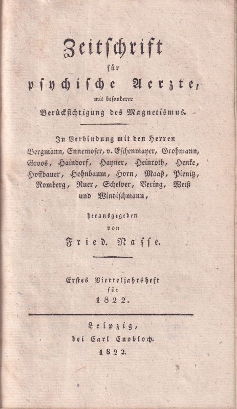 Zeitschrift für psychische Aerzte  Zeitschrift für psychische Aerzte Band 1822 