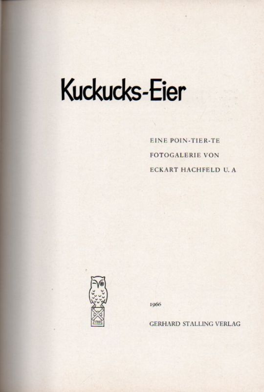 Hachfeld,Eckart  Kuckucks-Eier 