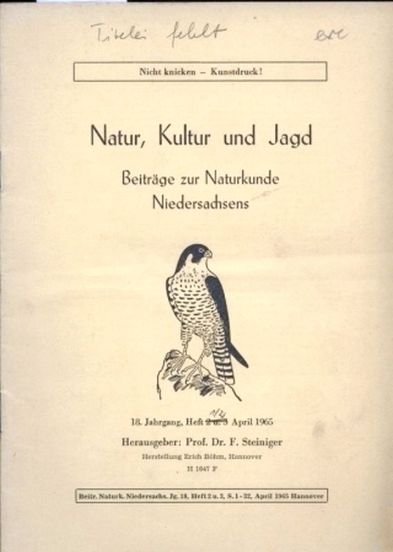 Natur, Kultur und Jagd  18.Jg. Heft 1/2-4/5.1965 