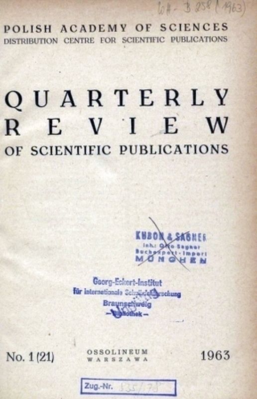 Quarterly Review of Scientific Publications  No. 1(21) - 4(24) + Index 1963 (1Band) 