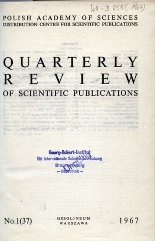 Quarterly Review of Scientific Publications  No. 1(37) - 4(40) + Index 1967 (1Band) 
