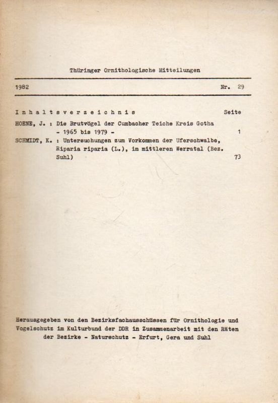 Hoene,J.+K.Schmidt  Thüringer Ornithologische Mitteilungen 