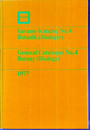 Flück-Wirth,F.  Krypto Gesamt-Katalog Nr. 4 Botanik (Biologie) 