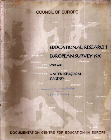Council of Europe  Educational Research European Survey 1970 Volume I 