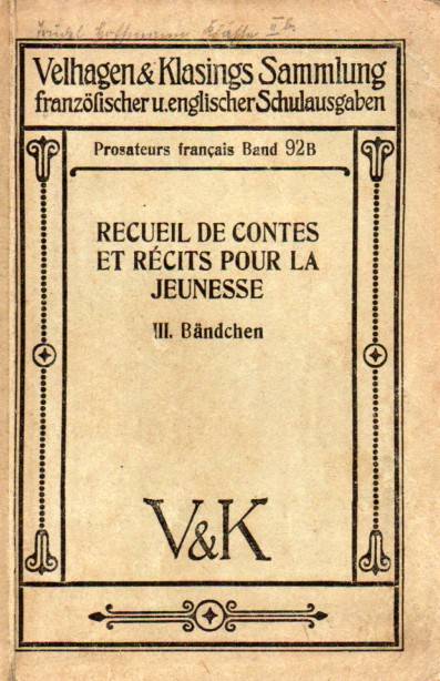 Klatt,B  Recueil de Contes et Recits pour la Jeunesse.III.Bändchen 