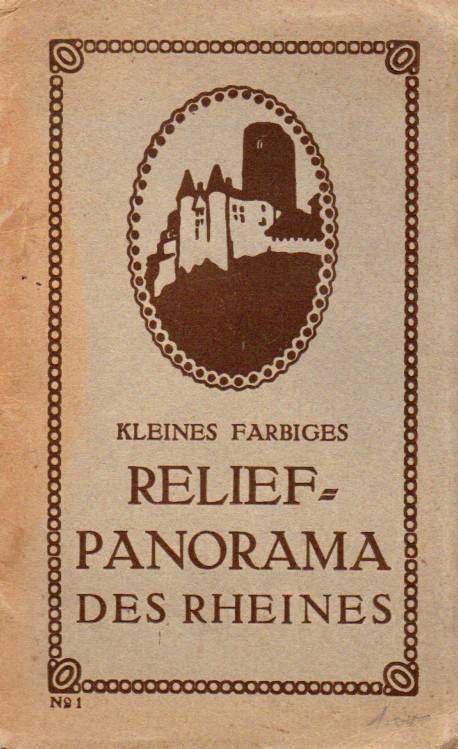 Kleines Farbiges Relief-Panorama des Rheines  Köln bis Mainz 