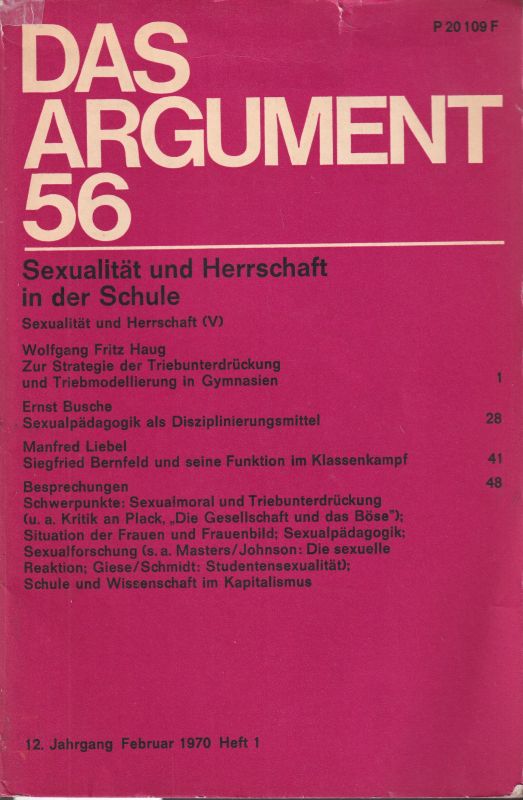 Das Argument  Zeitschrift für Philosophie und Sozialwissenschaften.Nr. 56 