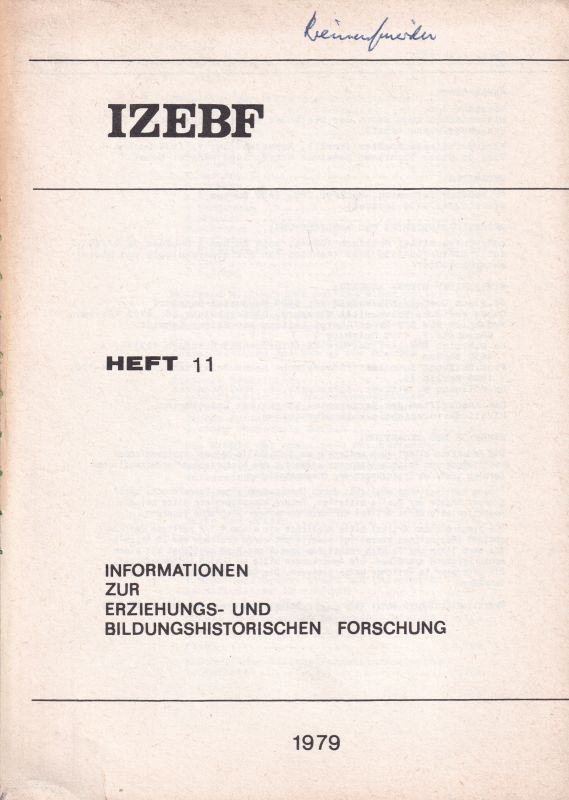 IZEBF Heft 11  Heft 11 1979 