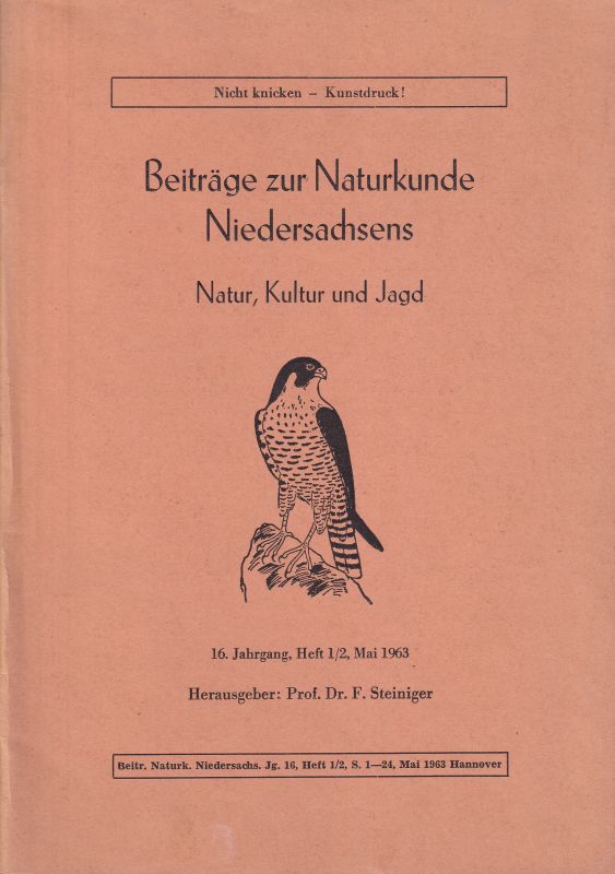 Beiträge zur Naturkunde Niedersachsens  Beiträge zur Naturkunde Niedersachsens 16.Jahrgang Heft 1/2 Mai 1963 