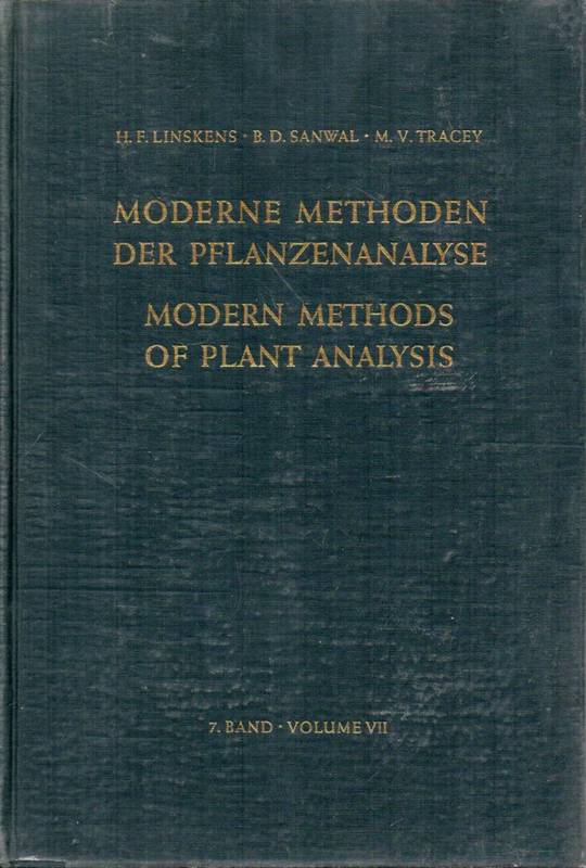 Paech,K.+M.V.Tracey  Moderne Methoden der Pflanzenanalyse.7.Band 