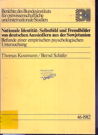Kussmann,Thomas+Bernd Schäfer  Nationale Identität: Selbstbild und Fremdbilder von deutschen 