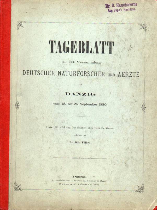 Völkel,Otto  Tageblatt der 53. Versammlung Deutscher Naturforscher und Aerzte in 