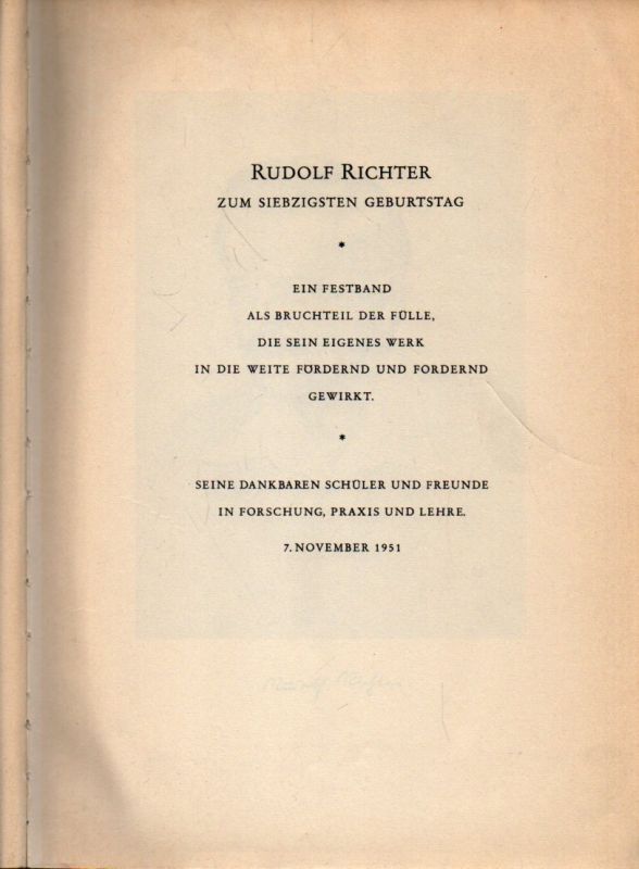 Schmidt,Herta und Gerhard Solle  Festschrift zum siebzigsten Geburtstag von Rudolf Richter 