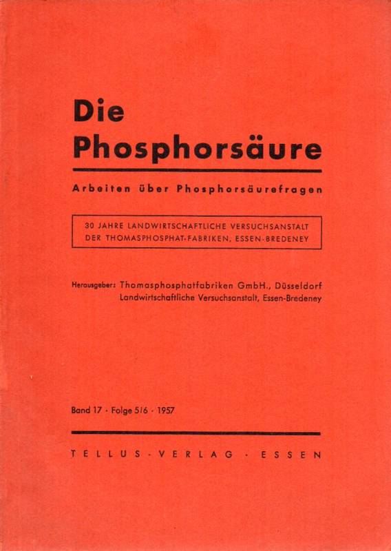 Die Phosphorsäure  Band 17.1957-Folge 5/6 