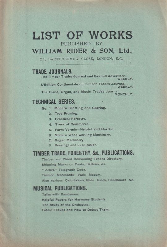 Rider,William&Son,Ltd.  List of Works 