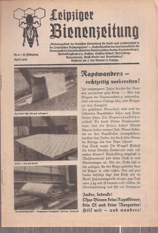 Leipziger Bienenzeitung  Leipziger Bienenzeitung 62.Jahrgang 1948 Heft 4 (1 Heft) 