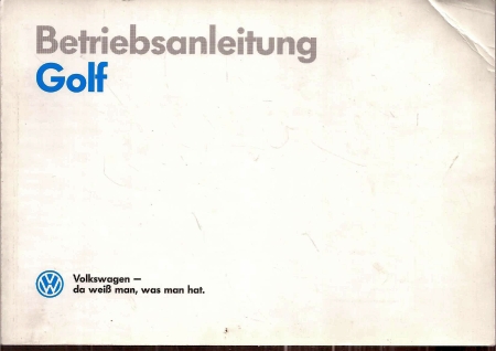 Volkswagen AG  Betriebsanelitung Golf 