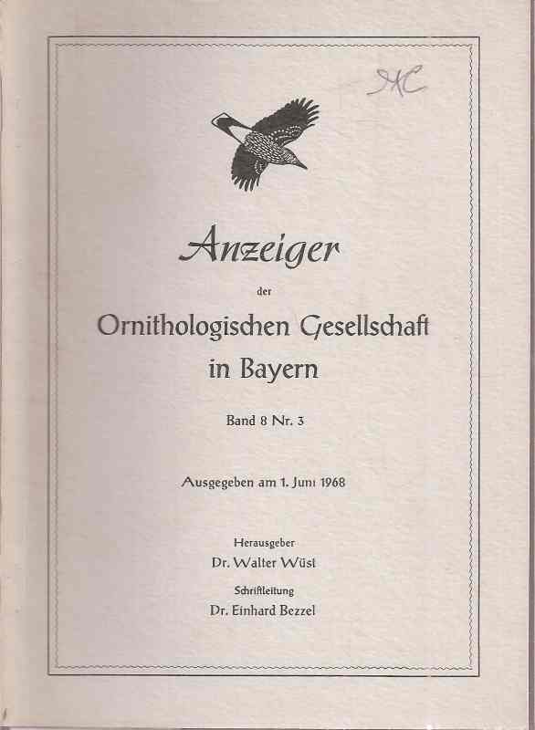Ornithologische Gesellschaft in Bayern  Anzeiger Band 8 Heft Nr. 3 