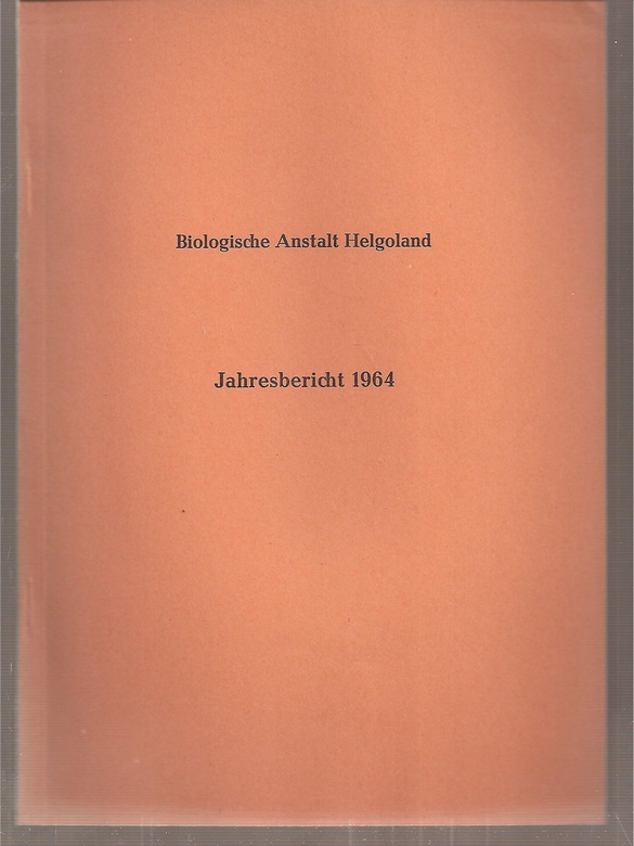 Biologische Anstalt Helgoland  Jahresbericht 1964 
