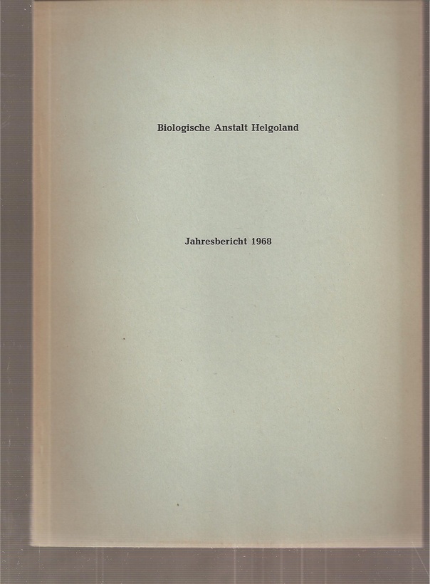 Biologische Anstalt Helgoland  Jahresbericht 1968 