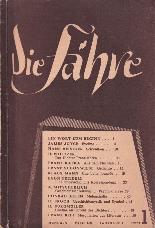 Die Fähre  Die Fähre 1.Jahrgang 1946 Heft 1 (1 Heft) 