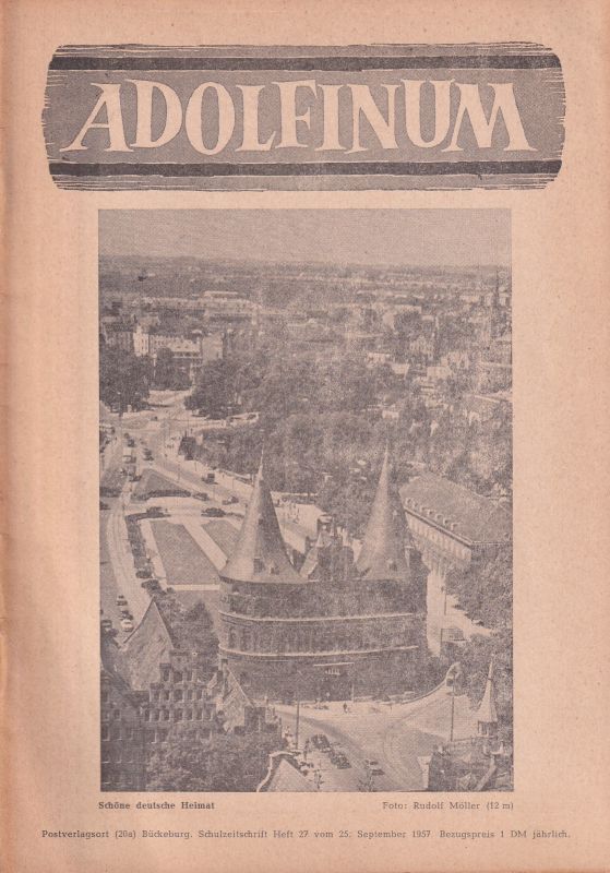 Adolfinum Bückeburg  Adolfinum Schulzeitschrift Heft 27 vom 25.September 1957 