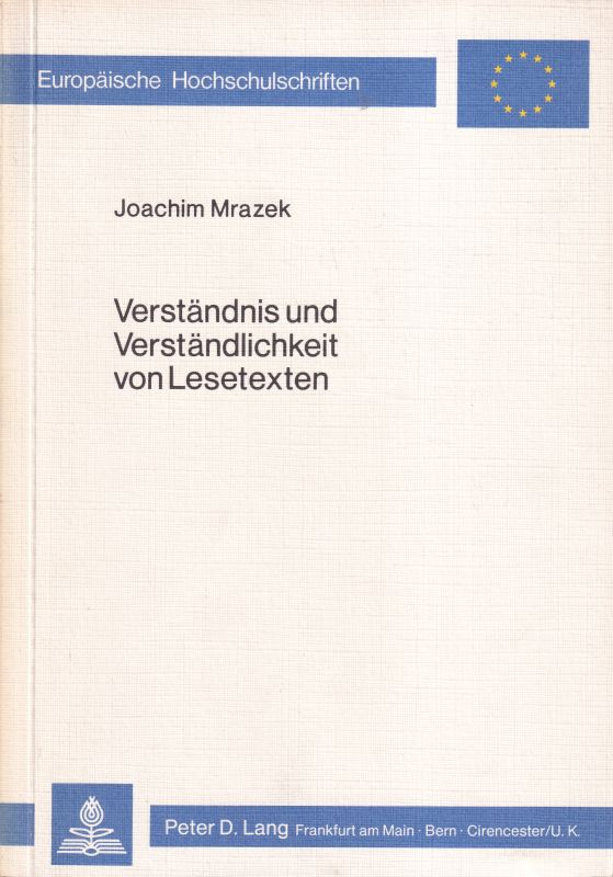 Mrazek,Joachim  Verständnis und Verständlichkeit von Lesetexten 