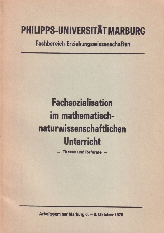 Brämer,Rainer  Fachsozialisation im mathematisch-naturwissenschaftlichen Unterricht 