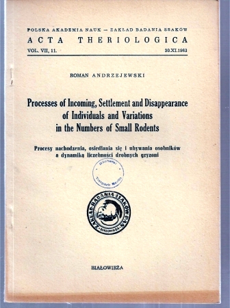 Andrzejewski,Roman  Processes of Incoming, Settlement and Disappearance of 