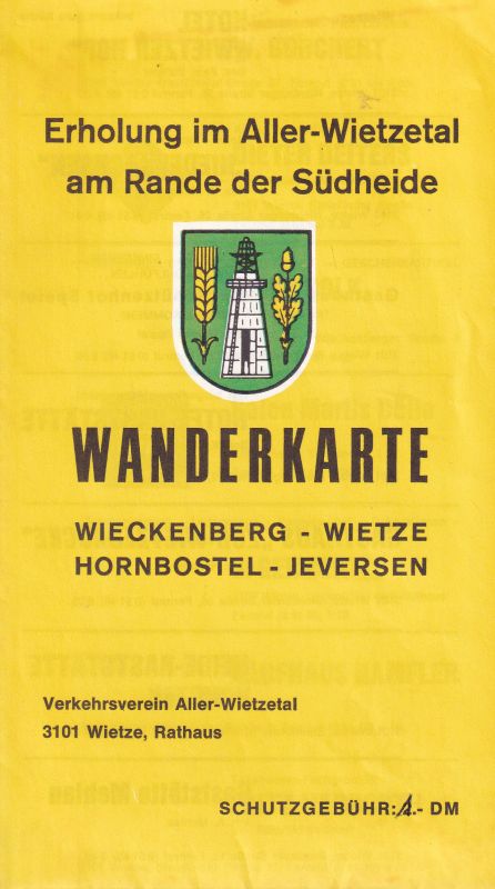 Verkehrsverein Aller-Wietzetal  Wanderkarte Wieckenberg - Wietze - Hornbostel - Jeversen 
