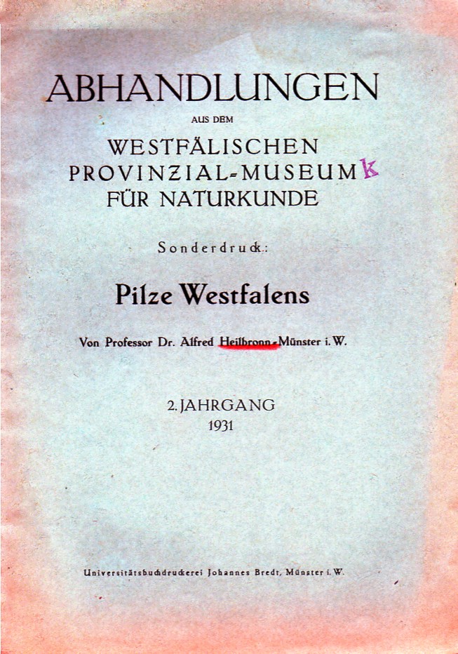 Alfred,Dr.  Pilze Westfalens 