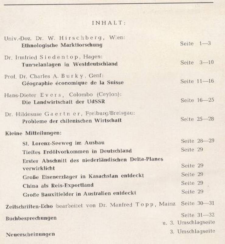 Zeitschrift für Wirtschaftsgeographie  Zeitschrift für Wirtschaftsgeographie 3.Jahrgang 1959 Heft 1 