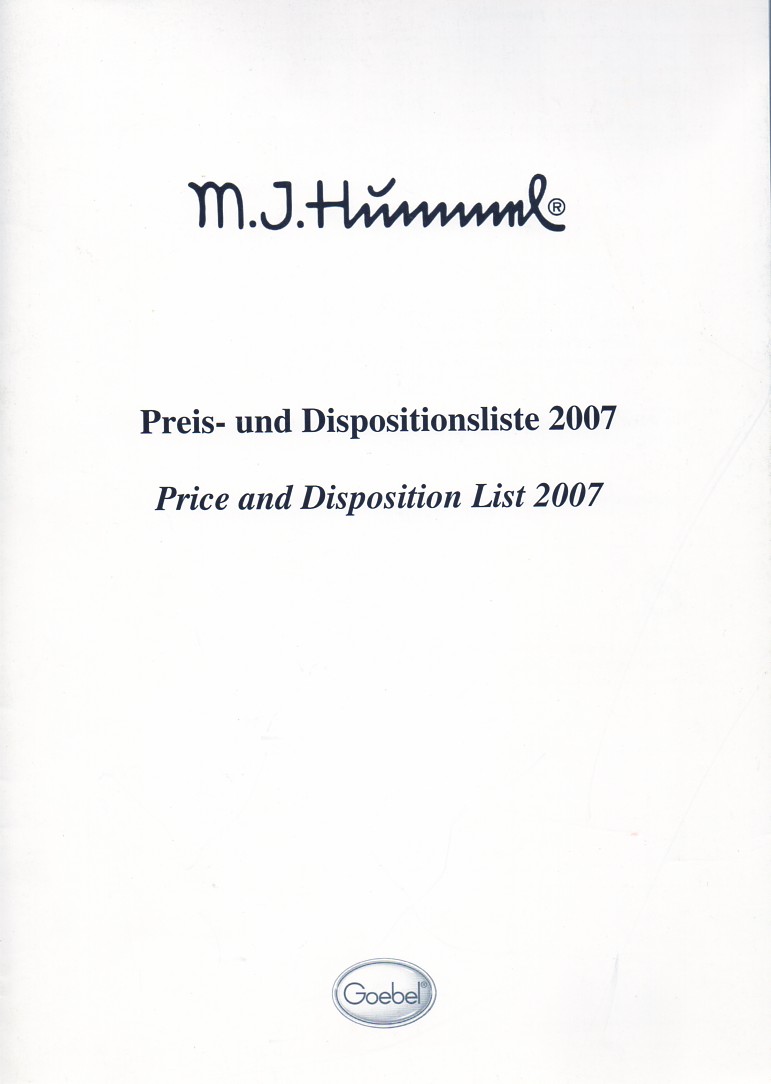 W.Goebel Porzellanfabrik  M.J.Hummel Preis- und Dispositionsliste 2007 