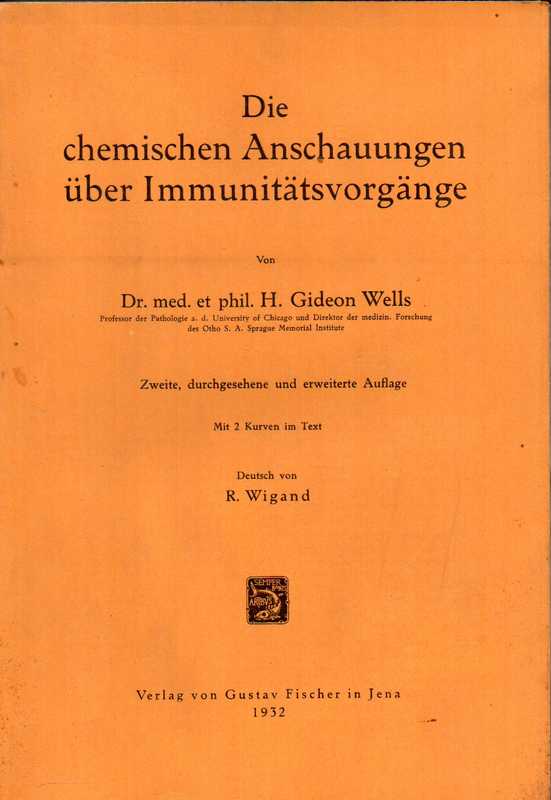 Wells,Gideon  Die chemischen Anschauungen über Immunitätsvorgänge 