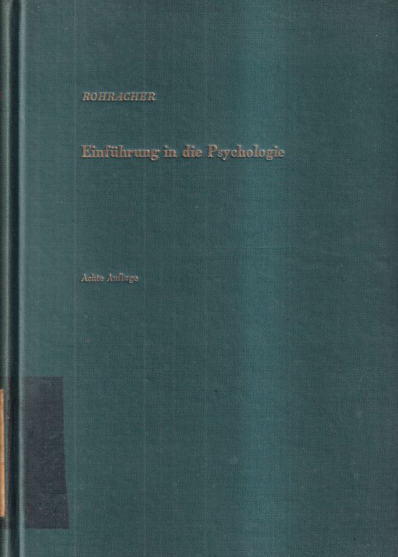 Rohracher,Hubert  Einführung in die Psychologie 