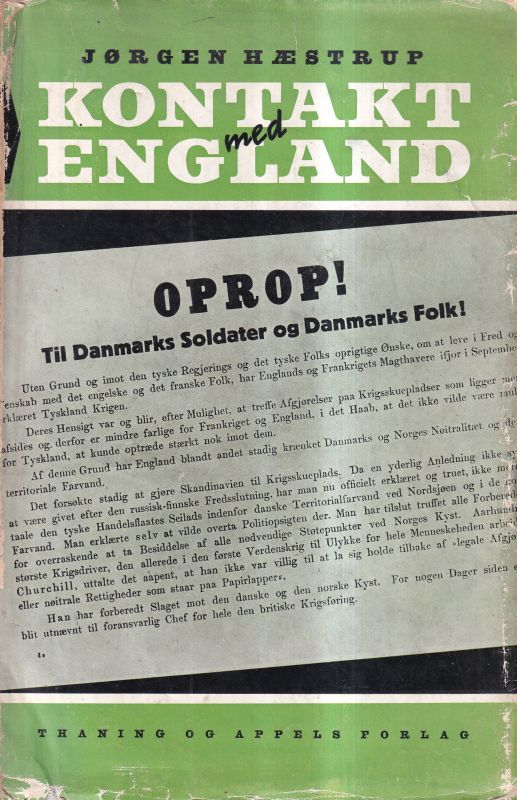 Haestrup,Jorgen  Kontakt med England 1940-43 