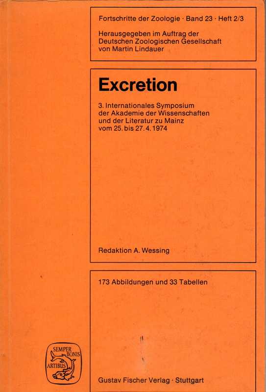 Lindauer,Martin (Hsg.)  Excretion 3.Internationales Symposium der Akademie der Wissenschaften 