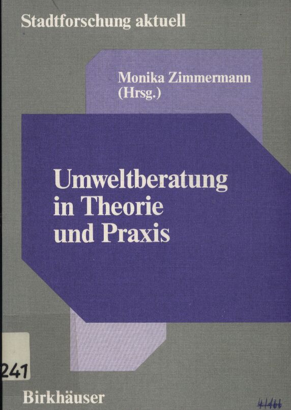 Zimmermann,Monika (Hrsg.)  Umweltberatung in Theorie und Praxis 