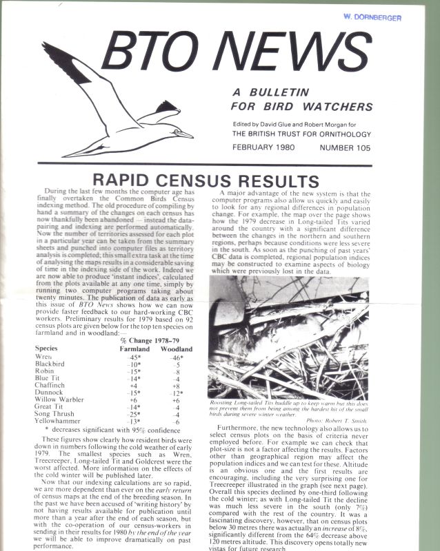 BTO News  Jahrgang 1980.Number 105,106,107,108,109,110,111 
