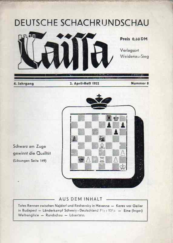 Caissa - Vlg.  Deutsche Schachrundschau  Nr.8 
