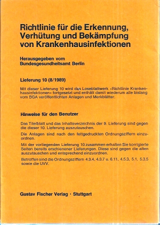 Bundesgesundheitsamt Berlin  Richtlinie für die Erkennung,Verhütung und Bekämpfung von 