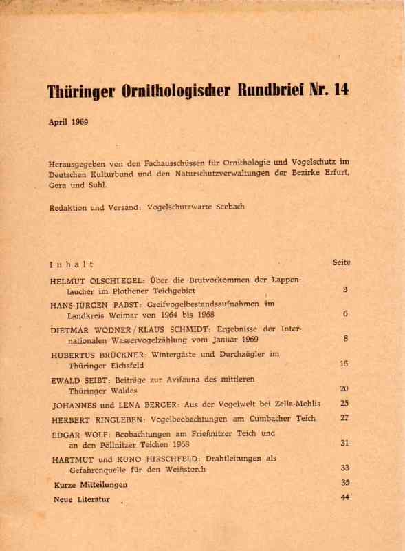 Thüringer Ornithologischer Rundbrief  Nr.14 
