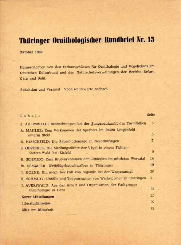 Thüringer Ornithologischer Rundbrief  Nr.15 