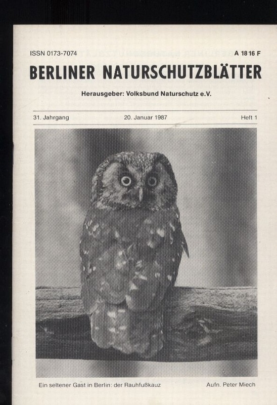 Berliner Naturschutzblätter  31. Jg. Heft 1. 1987 