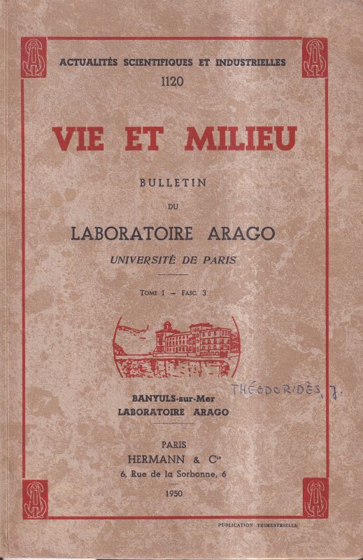 Vie et Milieu  Bulletin du Laboratoire Arago Tome I - Fasc.3 